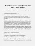 Peptic Ulcer Disease Exam Questions With 100&percnt; Correct Answers