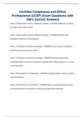 Certified Compliance and Ethics Professional &lpar;CCEP&rpar; EXAMS BUNDLE &vert; Questions with 100&percnt; Correct Answers&rpar;