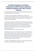 Certified Compliance and Ethics Professional &lpar;CCEP&rpar; Exam &lpar;for Behavior Analysts&rpar; Questions with 100&percnt; Correct Answers