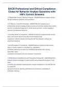 BACB Professional and Ethical Compliance Codes for Behavior Analyst Questions with 100&percnt; Correct Answers