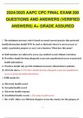 2024 2025 AAPC CPC FINAL EXAM 200 QUESTIONS AND ANSWERS &lpar;VERIFIED ANSWERS&rpar; A&plus; GRADE