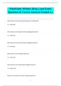 Pathfinder Written Sling Load Exam Questions & Correct Answers&sol; Graded A&plus;