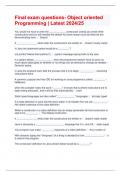 Final exam questions- Object oriented Programming &vert; Latest 2024&sol;25
