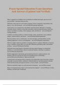 Praxis Special Education Exam Questions And Answers &lpar;Updated And Verified&rpar;