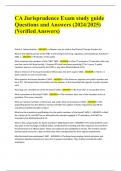CA Jurisprudence Exam study guide Questions and Answers &lpar;2024&sol;2025&rpar; &lpar;Verified Answers&rpar;