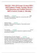 NSG222 &sol; NSG 222 Exam 3 &lpar;Latest 2024 &sol; 2025 Update&rpar;&colon; Family Nursing &vert; Review with Questions and Verified Answers &vert; 100&percnt; Correct &vert; Grade A - Herzing