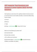 UST Inspector Test Questions and  Answers &lpar;Latest Update 2023&rpar; Verified  Solutions