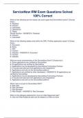 ServiceNow IRM Exam Questions Solved 100&percnt; Correct