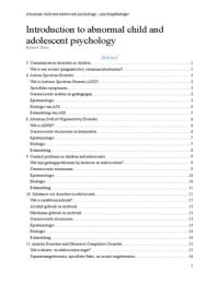 Samenvatting abnormal child and adolescent psychology deeltentamen 1+2!!!