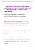 NEVADA LIFE AND HEALTH LICENSE EXAM  VERSION 1&2 2024&vert; 500&plus; REAL EXAM QUESTIONS CORRECT ANSWERS&vert; ALREADY GRADED A&plus;