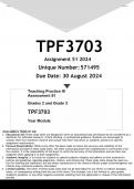 TPF3703 Assignment 51 &lpar;ANSWERS&rpar; 2025 - DISTINCTION GUARANTEED