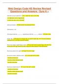 Web Design Code HS Review Revised Questions and Answers &sol; Sure A &plus;