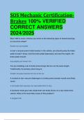 SOS Mechanic CertificationBrakes 100&percnt; VERIFIED  CORRECT ANSWERS  2024&sol;2025