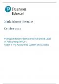 PEARSON EDEXCEL A LEVEL ACCCOUNTING PAPER 1 MARK SCHEME 2024 &lpar;WAC11&sol;01&colon;The Accounting System and Costing&rpar;