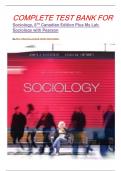 COMPLETE TEST BANK FOR  Sociology&comma; 8TH Canadian Edition Plus My Lab Sociology with Pearson by John J&period; Macionis&comma; Linda M&period; Gerber latest Update&period;