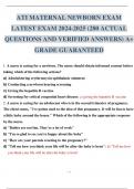 ATI MATERNAL NEWBORN EXAM 2026 QUESTIONS AND VERIFIED ANSWERS&period; A&plus; SCORE STUDY GUIDE 