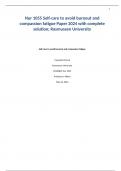  Nur 1055 Self-care to avoid burnout and compassion fatigue Paper 2024 with complete solution&semi; Rasmussen University