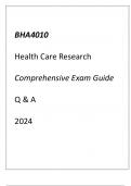 &lpar;Capella&rpar; BHA4010 Health Care Research Comprehensive Exam Guide Q & A 2024&period;