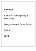 &lpar;Capella&rpar; BHA4008 Health Care Budgeting & Reporting Comprehensive Exam Guide Q & A 2024