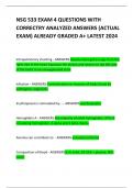 BUNDLE FOR NSG 3100 EXAMS LATEST 2024 GRADED A&plus; 