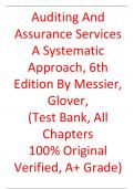 Test Bank For Auditing And Assurance Services A Systematic Approach&comma; 6th Edition By Messier&comma; Glover&comma;