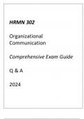 &lpar;UMGC&rpar; HRMN 302 Organizational Communication Comprehensive Exam Guide Q & A 2024