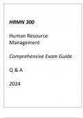 &lpar;UMGC&rpar; HRMN 300 Human Resource Management Comprehensive Exam Guide Q & A 2024&period;