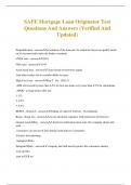 SAFE Mortgage Loan Originator Test Questions And Answers &lpar;Verified And Updated&rpar;