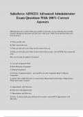 Salesforce ADM211 Advanced Administrator Exam Questions With 100&percnt; Correct Answers