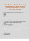 A&P 1 Final Exam&comma; Straighterline Anatomy and Physiology 1&comma; Straighterline A&P 1 Cumulative Final Exam Questions With Fully Verified Answers