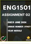 ENG1501 Assignment 2 &lpar;COMPLETE ANSWERS&rpar; 2024 &lpar;371427&rpar; - 11 June 2024