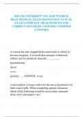 SOUTH UNIVERSITY NSG 6330 WOMENS  HEALTH FINAL EXAM 2024 NEWEST ACTUAL  EXAM COMPLETE 180 QUESTIONS AND  CORRECT DETAILED ANSWERS &lpar;VERIFIED  ANSWERS&rpar;