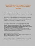 Special Education Certification Test Exam Questions And Answers &lpar;Updated And Verified&rpar;