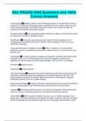 ESL PRAXIS 5362 Questions and 100&percnt; Correct Answers