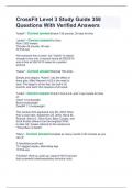 CrossFit Level 3 Study Guide 358 Questions With Verified Answers
