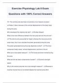 Exercise Physiology Lab 8 Exam Questions with 100&percnt; Correct Answers