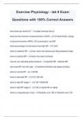 Exercise Physiology - lab 8 Exam Questions with 100&percnt; Correct Answers
