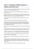 Unit 7 - Principles of Safe Practice in Health and Social Care