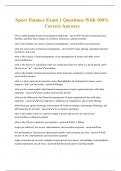 Sport Finance Exam 1 Questions With 100&percnt; Correct Answers