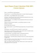 Sport Finance Exam 1 Questions With 100&percnt; Correct Answers