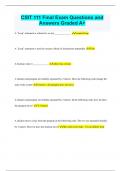 CSIT 111 Final Exam Questions and  Answers Graded A&plus;