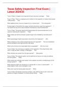 Texas Safety Inspection Final Exam &vert; Latest 2024&sol;25 