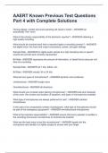 AAERT Known Previous Test Questions Part 4 with Complete Solutions 