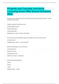 Property and Casualty Insurance Licensing Exam With Solved Solutions 2024&period;