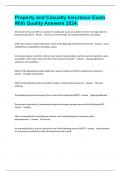 Property and Casualty Insurance Exam  With Quality Answers 2024&period;