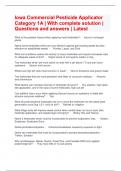 Iowa Commercial Pesticide Applicator Category 1A &vert; With complete solution &vert; Questions and answers &vert; Latest 