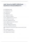 Latin Terms for AAERT &lpar;CER&rpar; Exam Questions & Answers&lpar;Rated A&plus;&rpar; 
