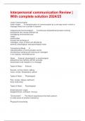Interpersonal communication Review &vert; With complete solution 2024&sol;25