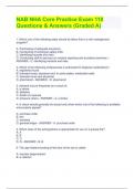 NAB NHA Core Practice Exam 110 Questions & Answers &lpar;Graded A&rpar;