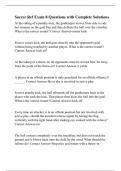 Soccer Ref Exam 8 Questions with Complete Solutions&period;